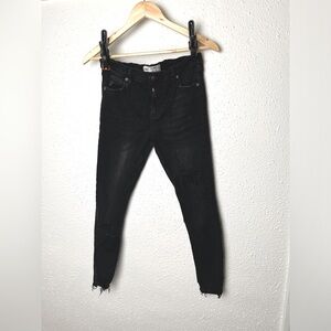 FREE PEOPLE HIGH WAISTED DISTRESSED SKINNY JEANS